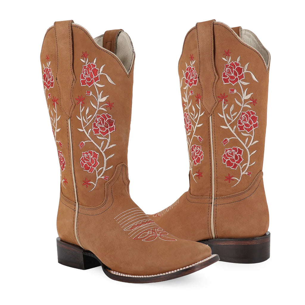 BOTA VAQUERA PARA DAMA DE PIEL MODELO ROSALIA
