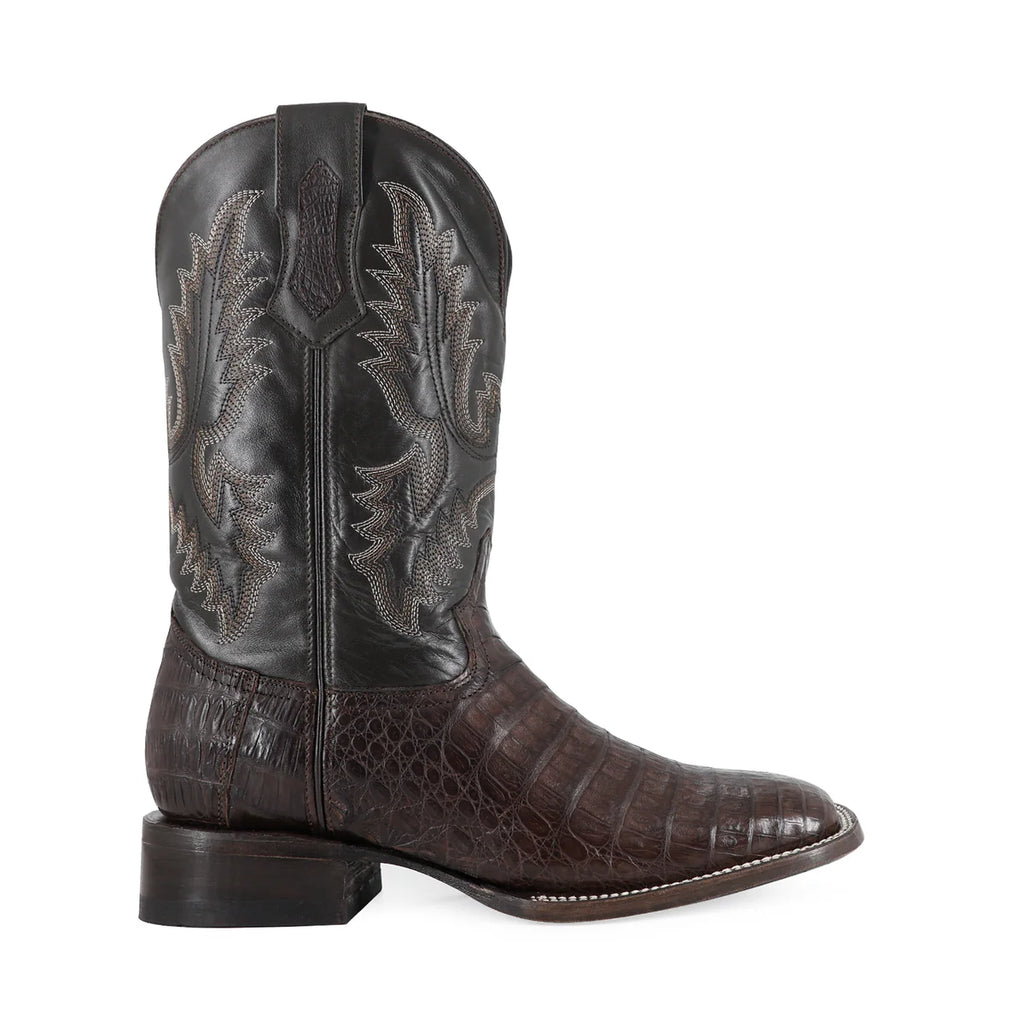 BOTA VAQUERA BULLDOG COCODRILO PANZA CAFE