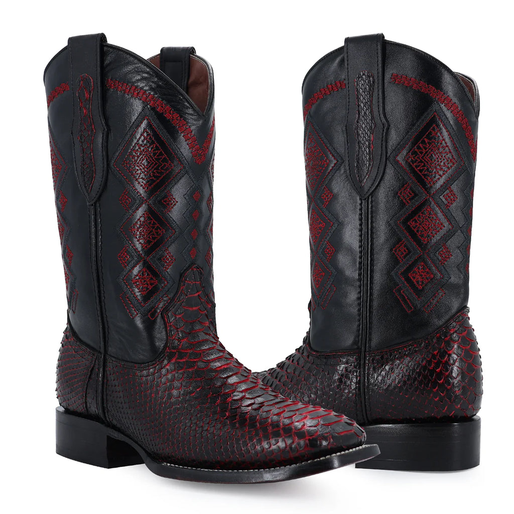 Bota Vaquera Bulldog Piton Negro Cereza