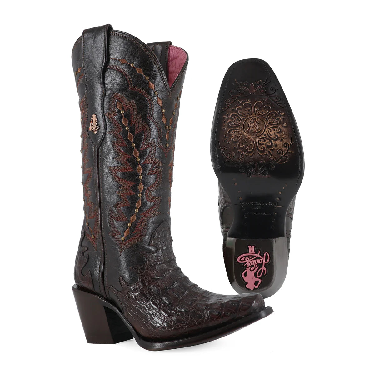 BOTA VAQUERA PARA DAMA DE PIEL DE CAIMAN MODELO BARBIE