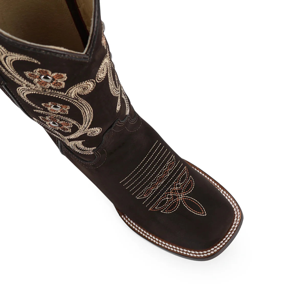 BOTA VAQUERA PARA DAMA DE PIEL MODELO DALIA CHOCO