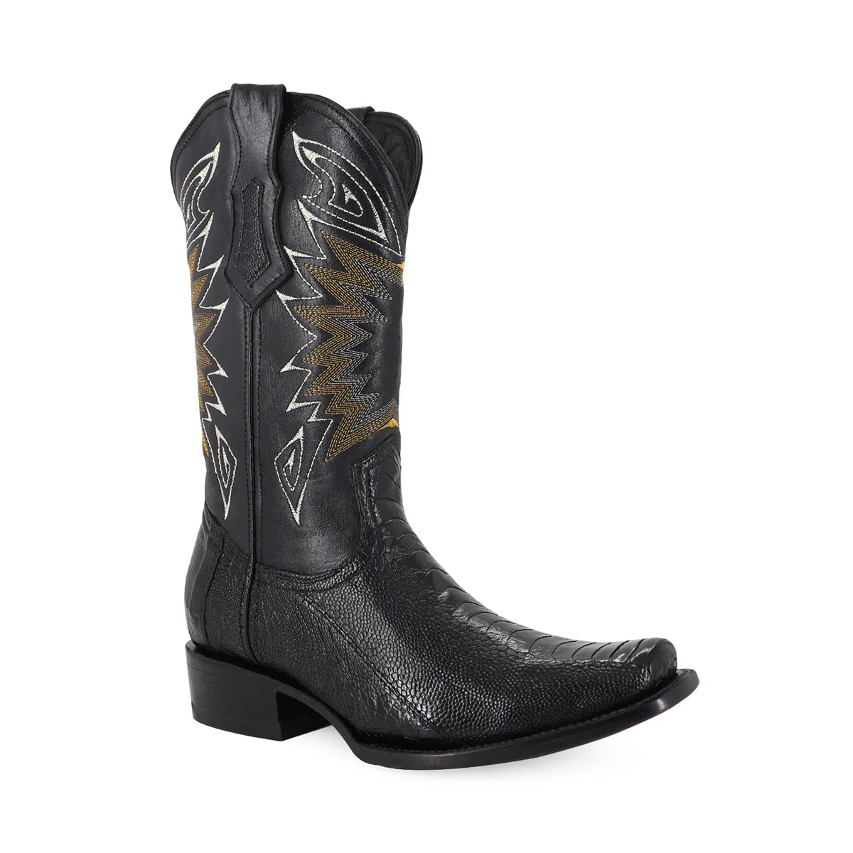 BOTA VAQUERA DUBAI PATA DE AVESTRUZ NEGRO