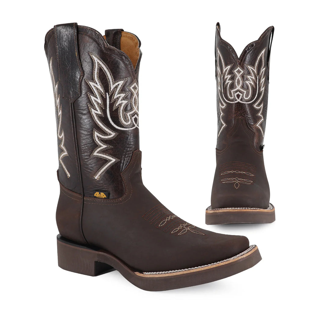 BOTA VAQUERA RODEO CRAZY SUELA POLIURETANO CHOCO