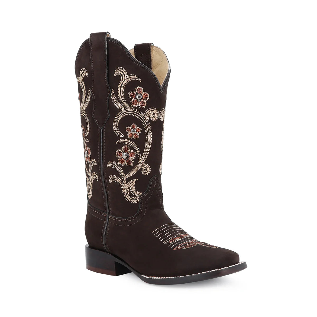 BOTA VAQUERA PARA DAMA DE PIEL MODELO DALIA CHOCO