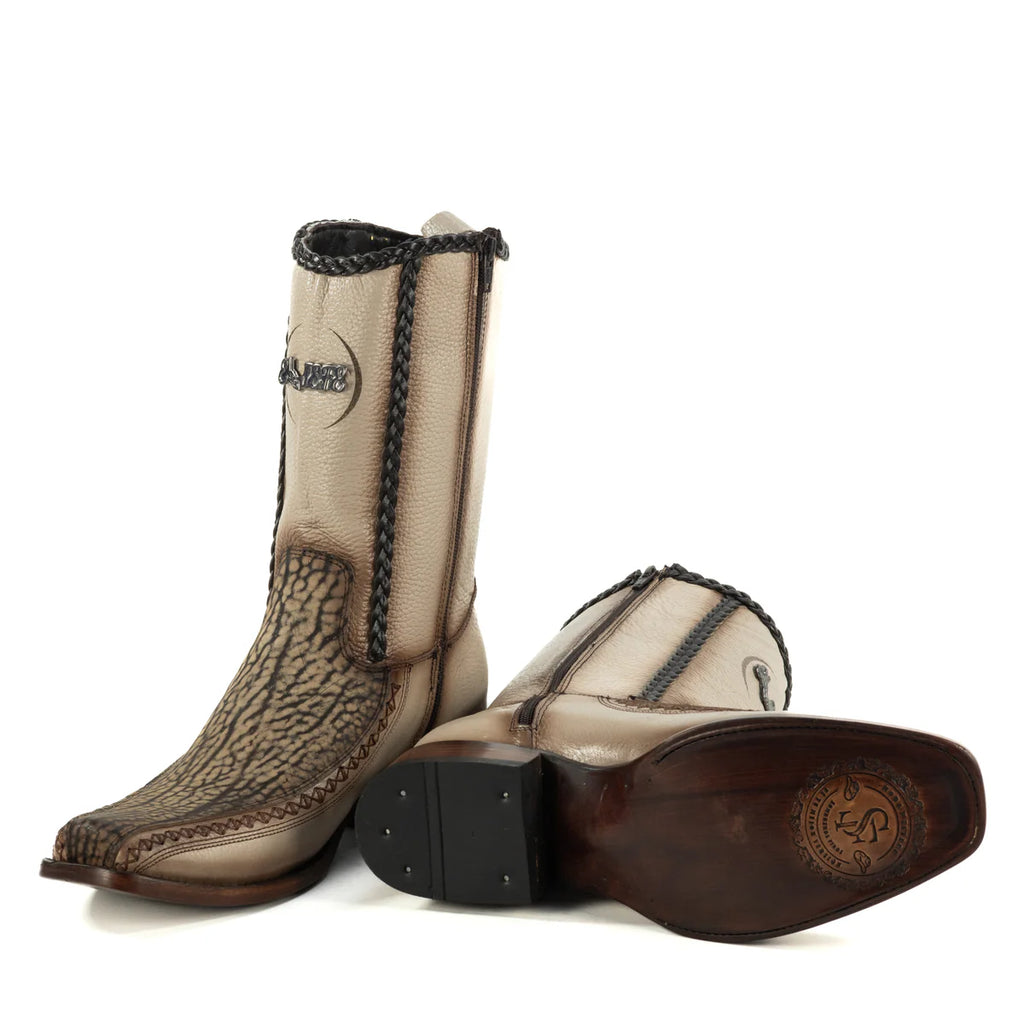 BOTIN JEFE EN PIEL DE CUELLO DE TORO