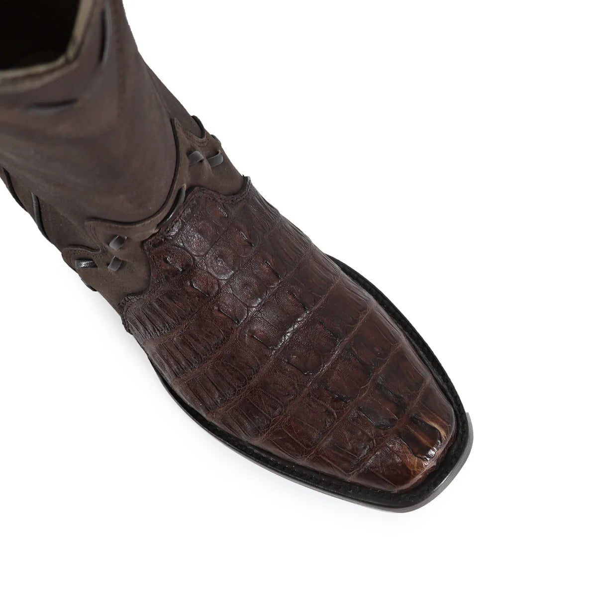 BOTA VAQUERA FRANCO COCODRILO-COLA CAFE