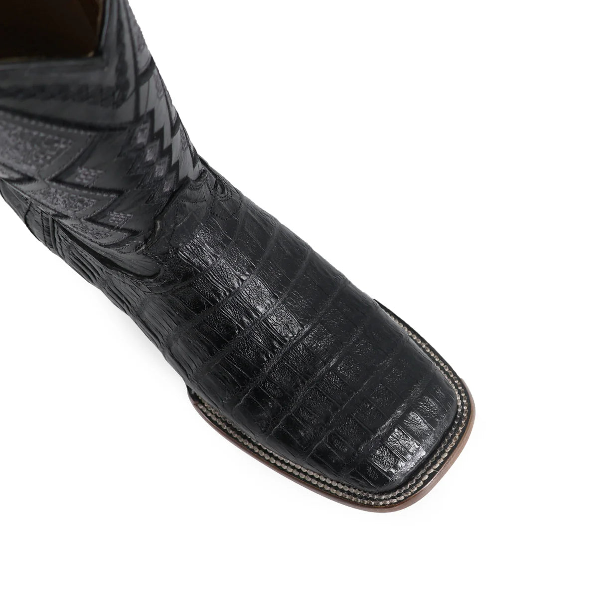 BOTA VAQUERA BULLDOG COCODRILO COLA BELLY NEGRO