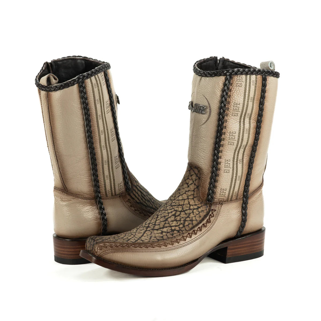 BOTIN JEFE EN PIEL DE CUELLO DE TORO