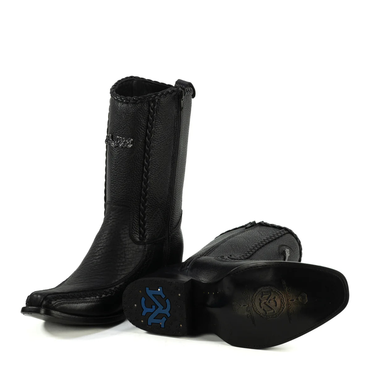 BOTIN JEFE EN PIEL DE CUELLO DE TORO