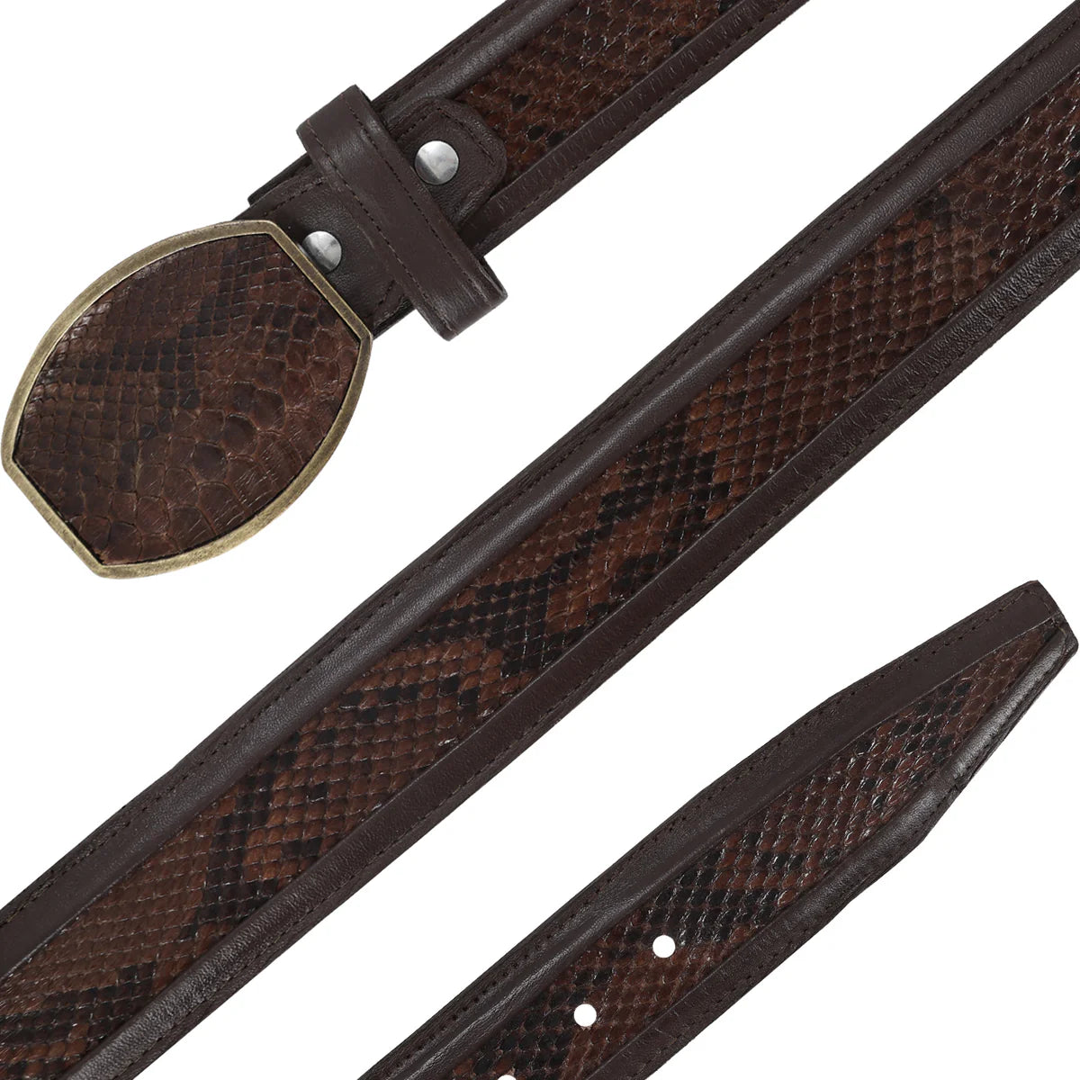 CINTURON HEBILLA CUA PARA HOMBRE EN PIEL DE PITON