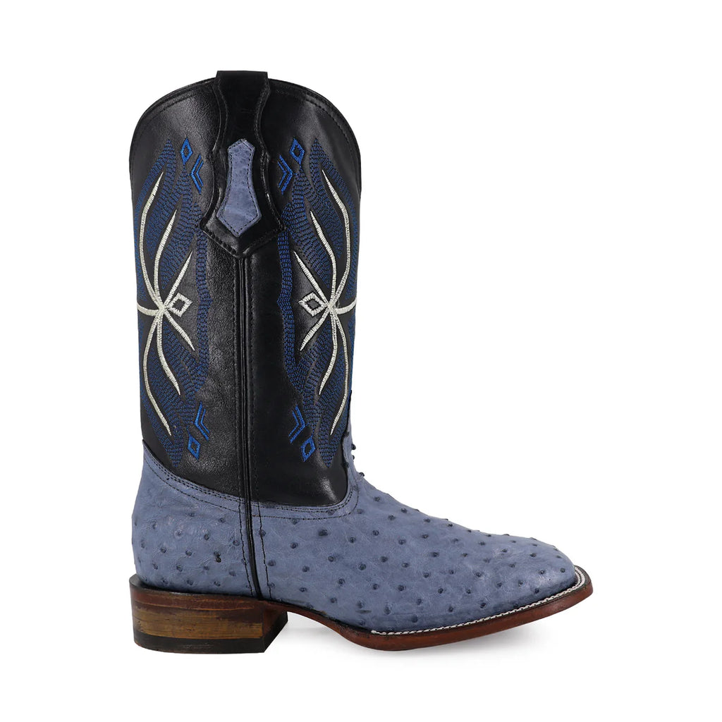 BOTA VAQUERA BULLDOG AVESTRUZ AZUL MEZCLILLA