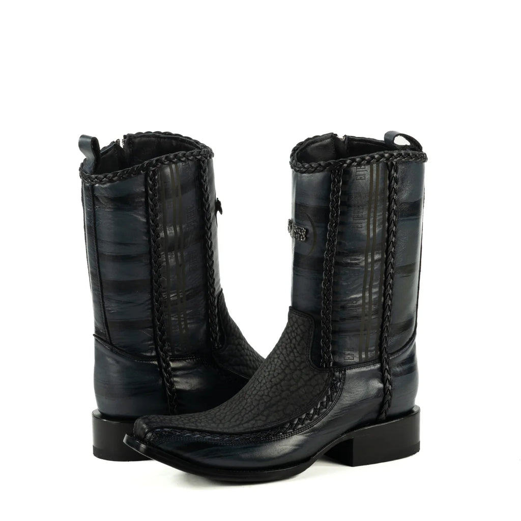 BOTIN JEFE EN PIEL DE CUELLO DE TORO