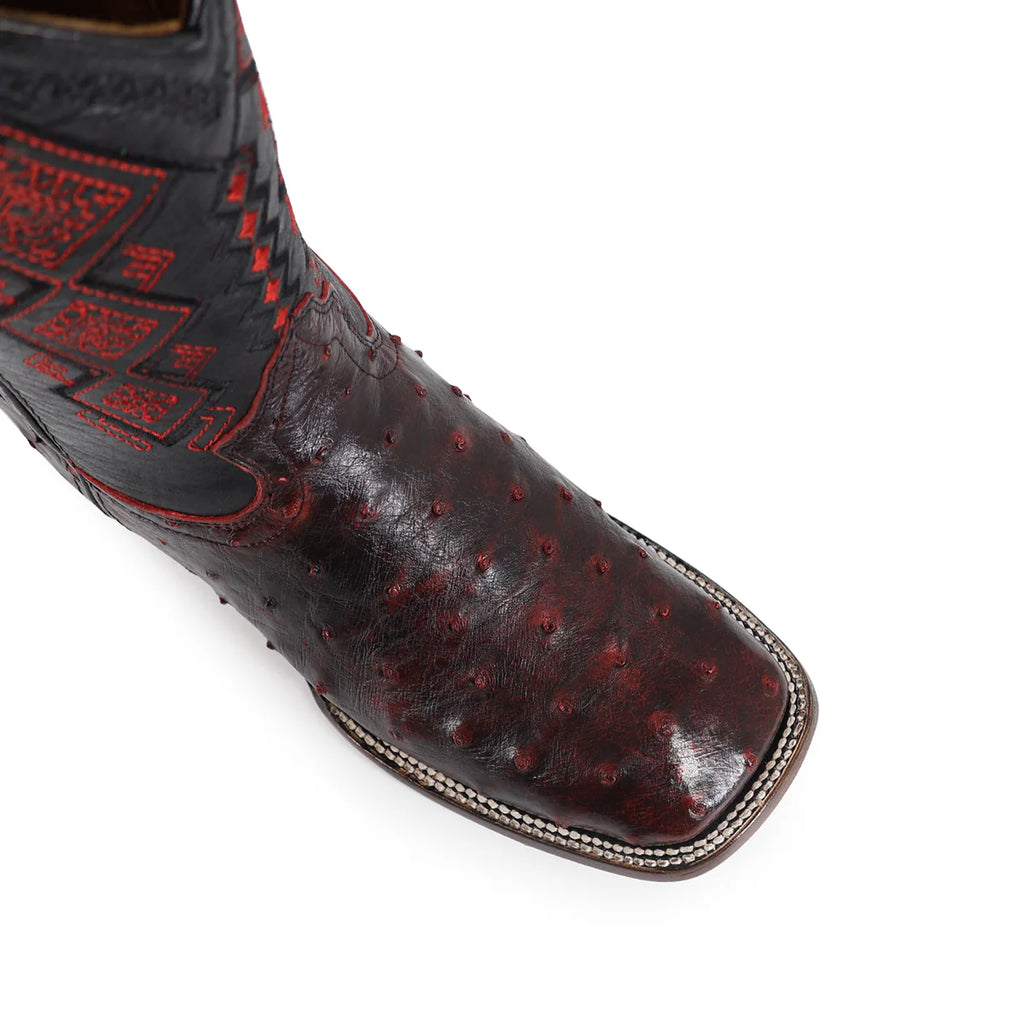 BOTA VAQUERA BULLDOG AVESTRUZ BLACK CHERRY