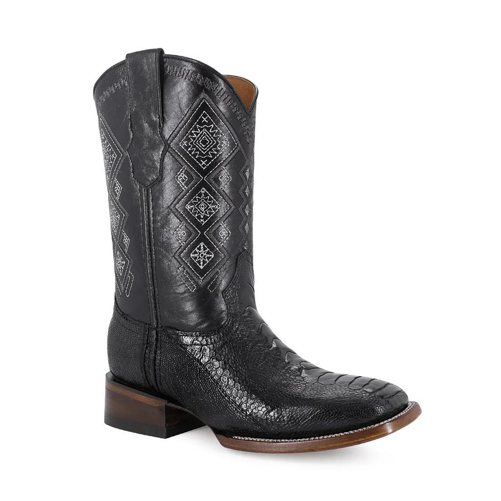 BOTA VAQUERA BULLDOG PATA DE AVESTRUZ NEGRO