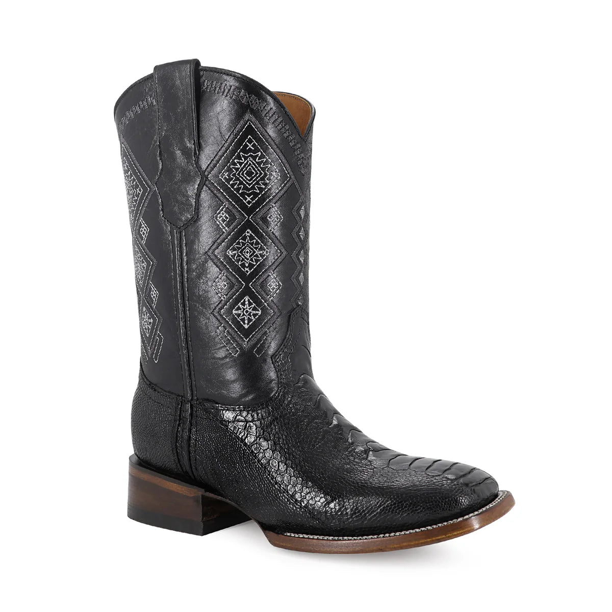 BOTA VAQUERA BULLDOG PATA DE AVESTRUZ NEGRO