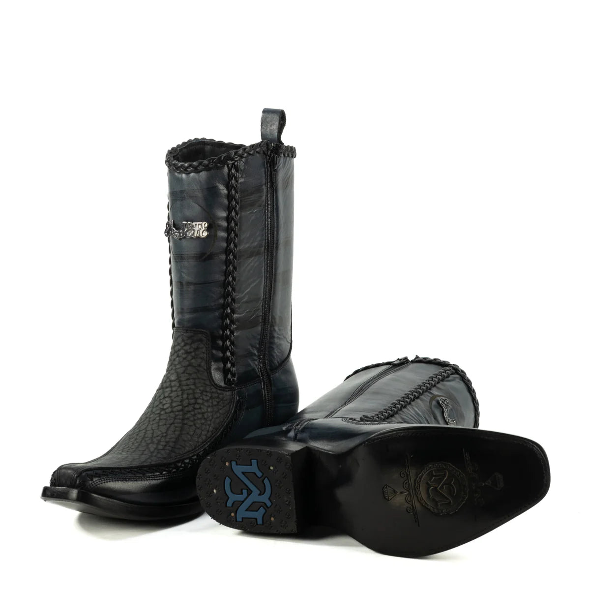 BOTIN JEFE EN PIEL DE CUELLO DE TORO