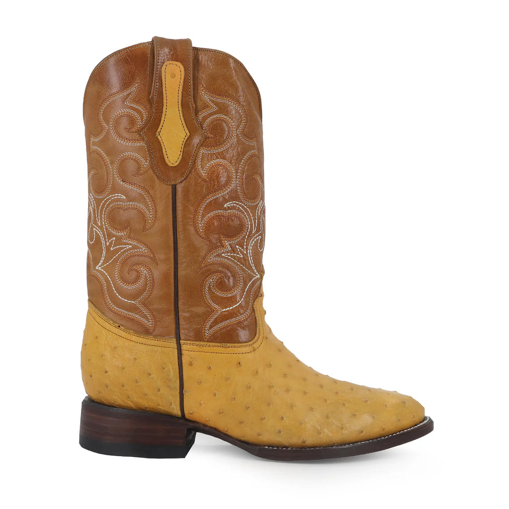 BOTA VAQUERA OVAL AVESTRUZ MANTEQUILLA