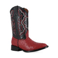 BOTA VAQUERA OVAL AVESTRUZ ROJO
