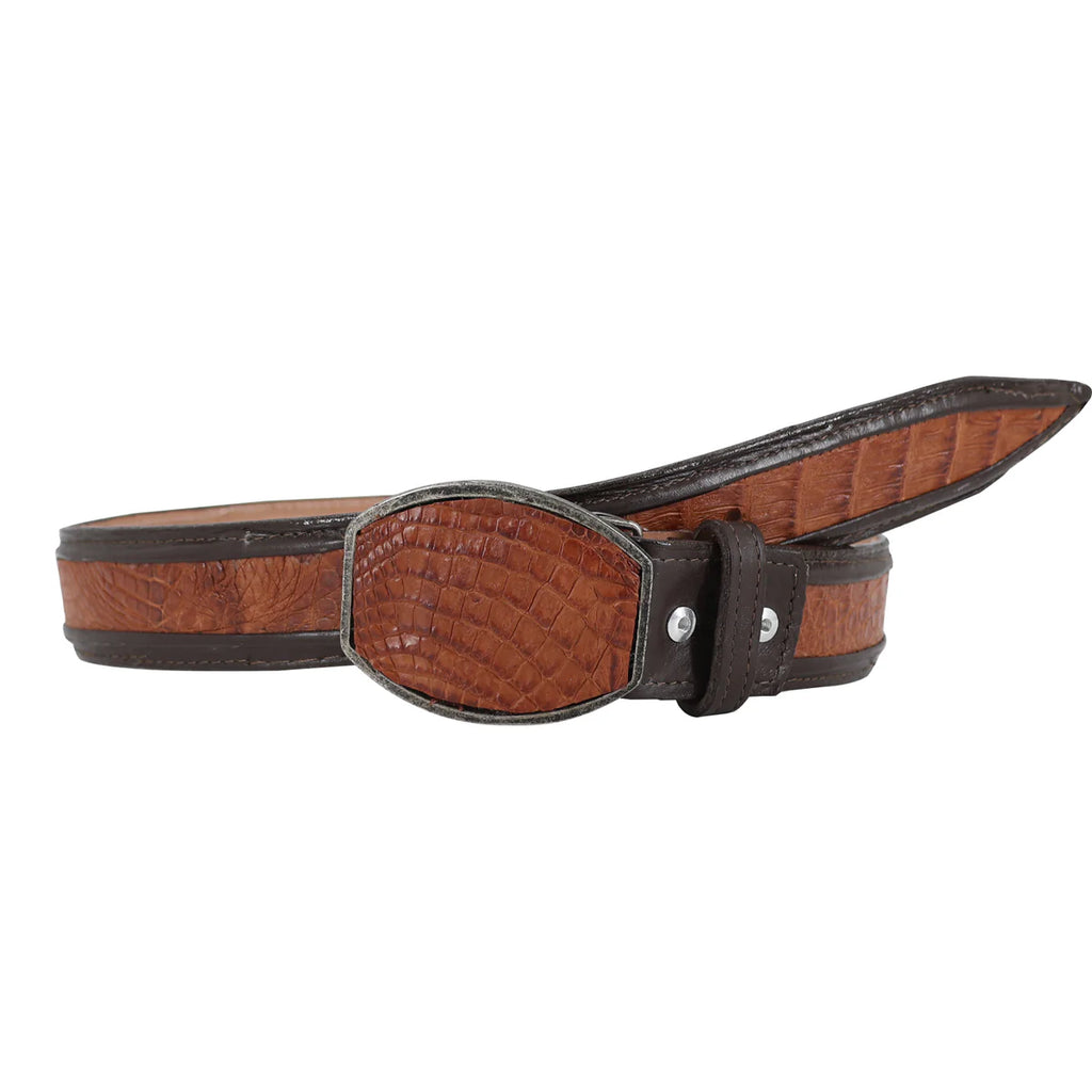 CINTURON HEBILLA CUA PARA HOMBRE EN PIEL DE COCODRILO