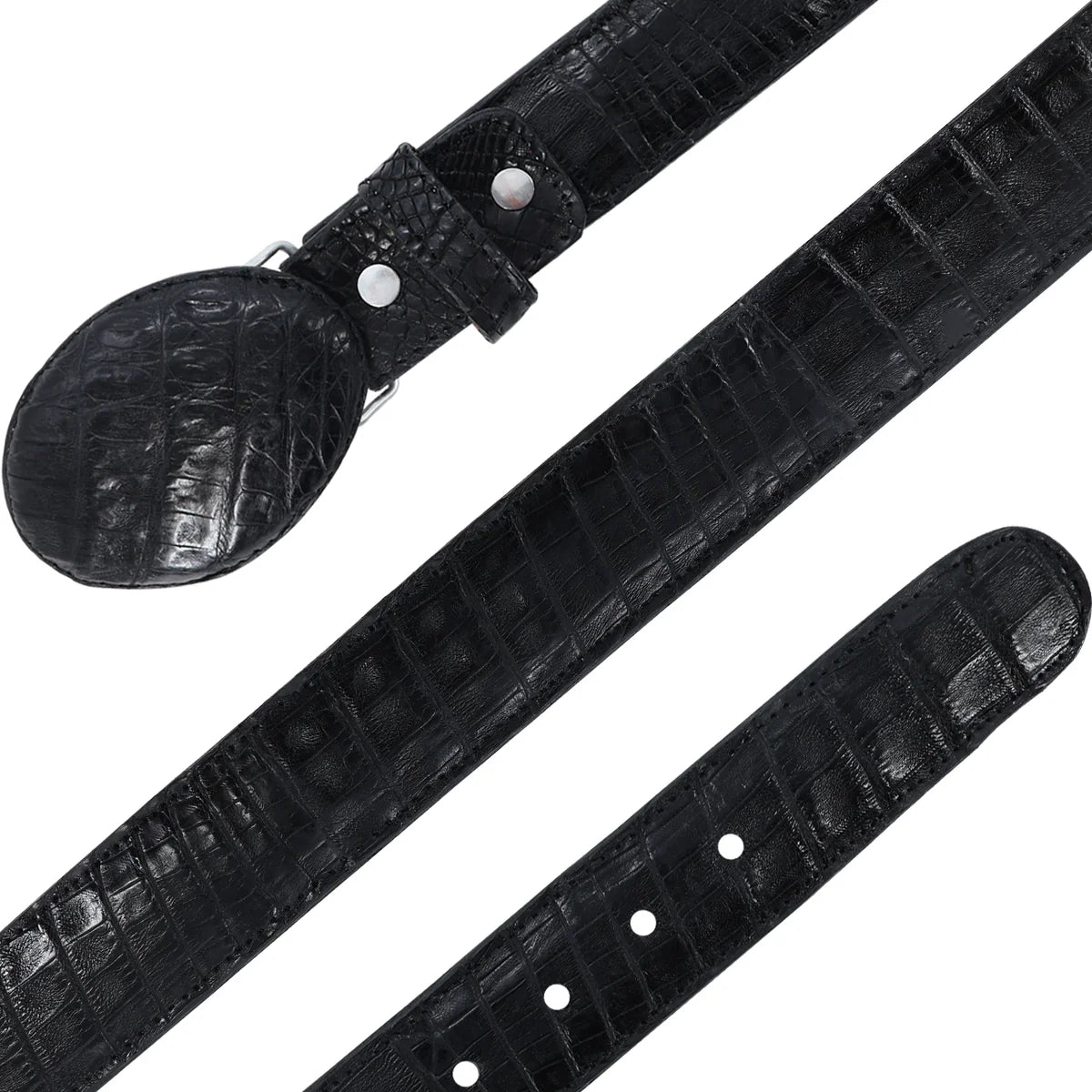 CINTURON HEBILLA VAQ PARA HOMBRE EN PIEL DE COCODRILO