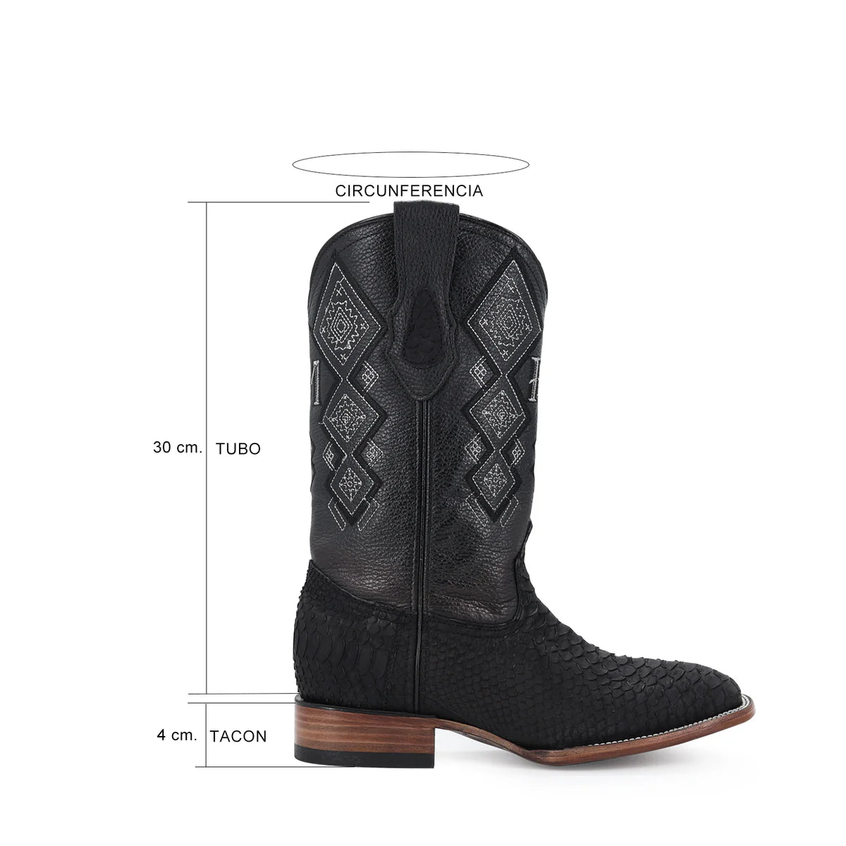 BOTA VAQUERA BULLDOG PITÓN NOBUCK NEGRO