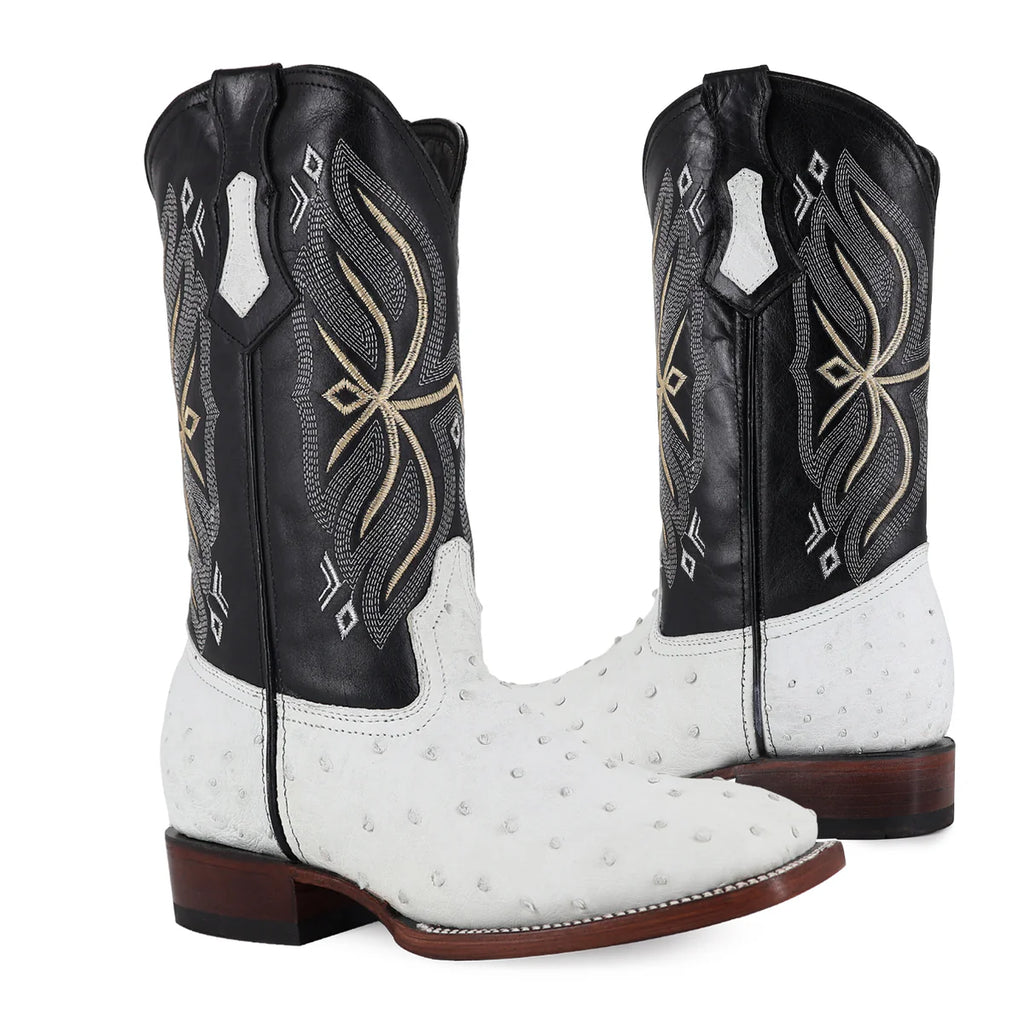 BOTA VAQUERA BULLDOG AVESTRUZ BLANCO