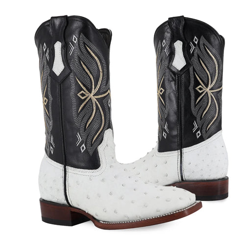 BOTA VAQUERA BULLDOG AVESTRUZ BLANCO