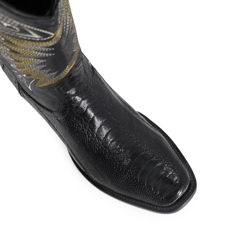 BOTA VAQUERA DUBAI PATA DE AVESTRUZ NEGRO