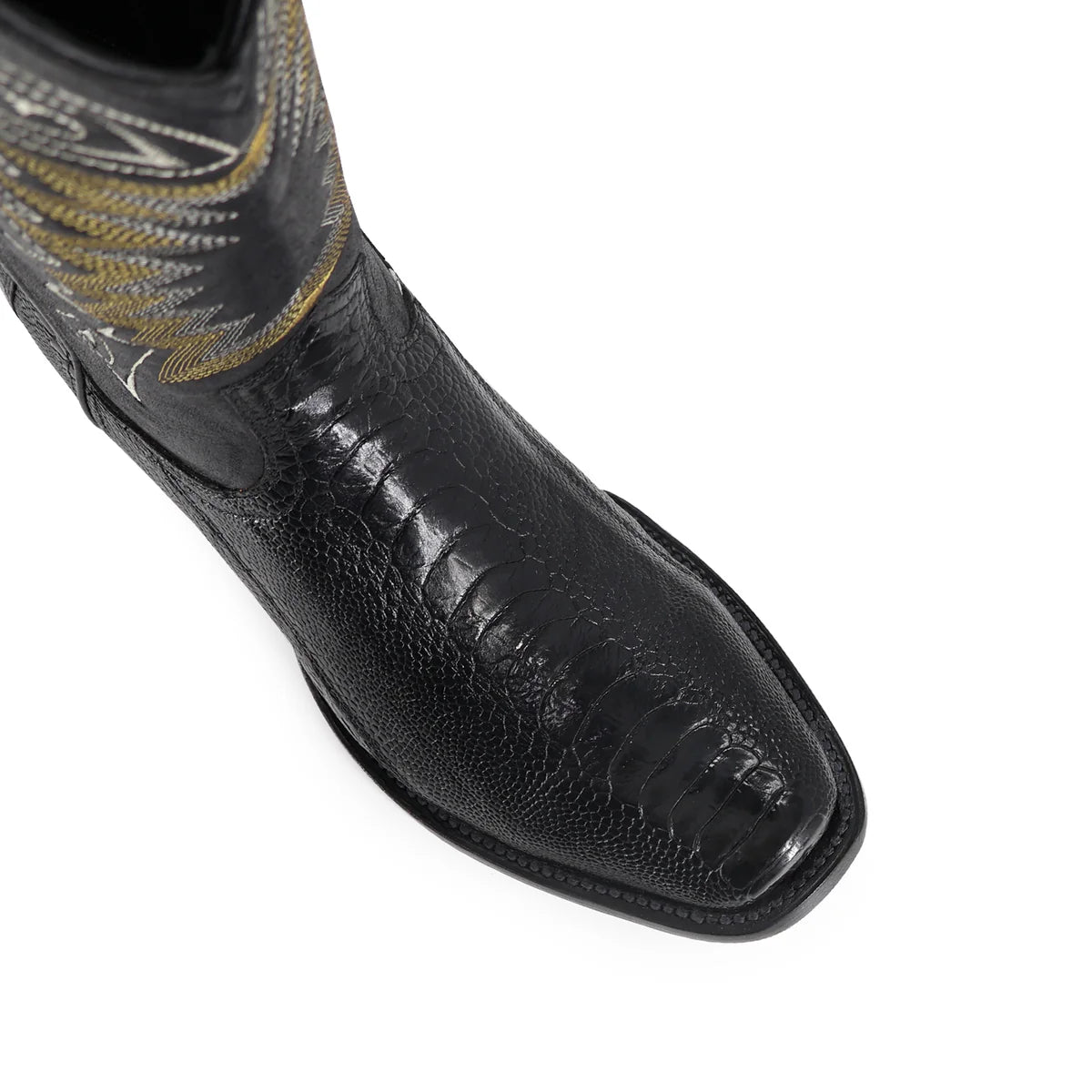 BOTA VAQUERA DUBAI PATA DE AVESTRUZ NEGRO