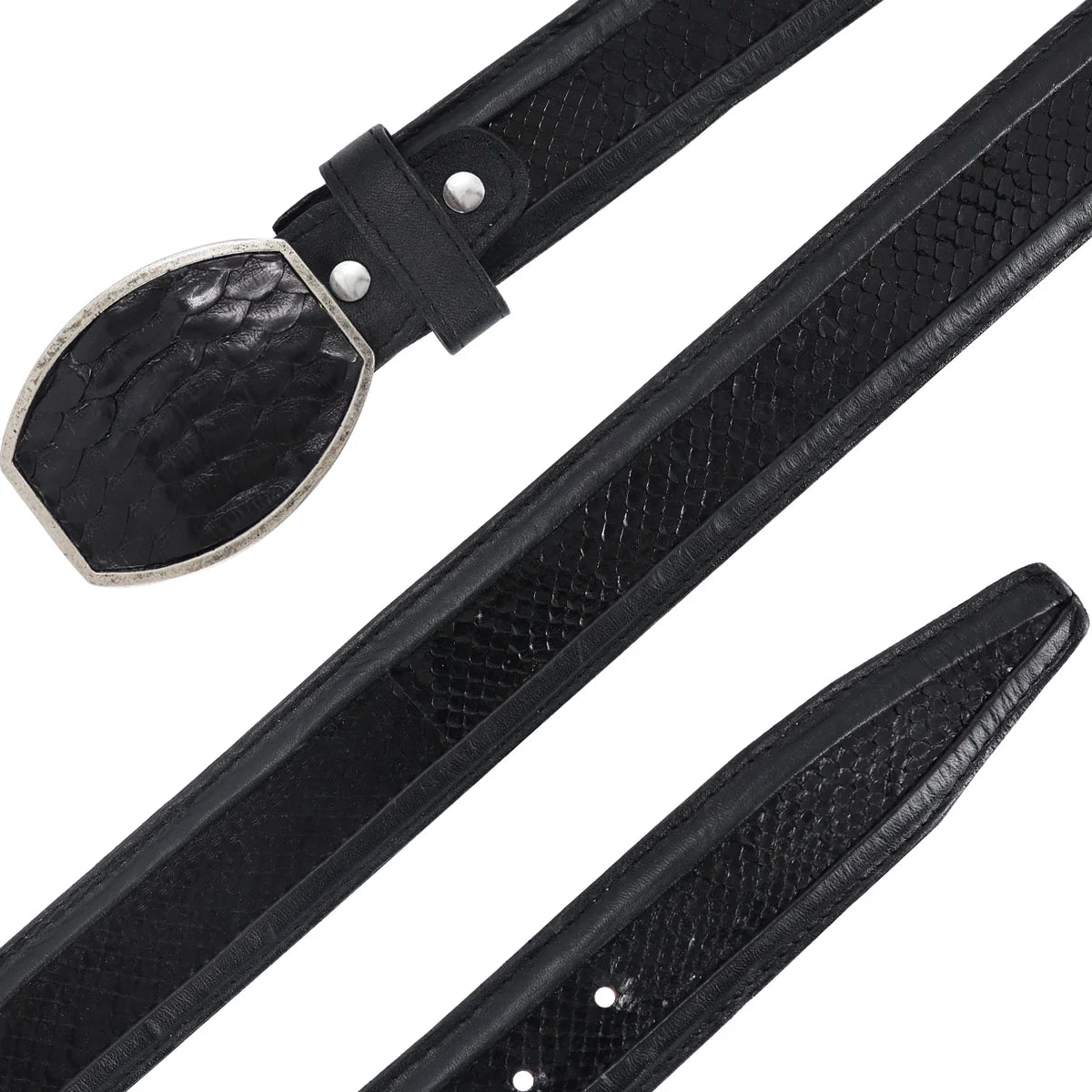 CINTURON HEBILLA CUA PARA HOMBRE EN PIEL DE PITON