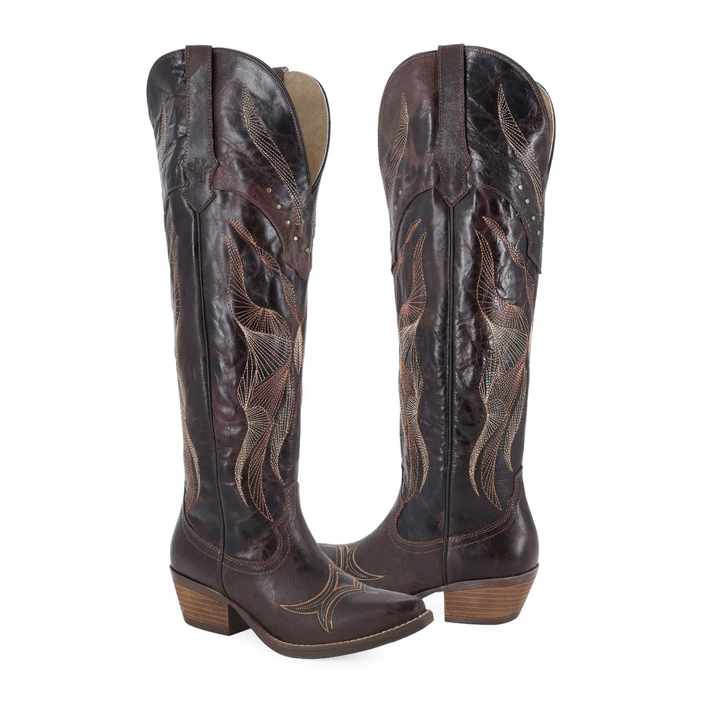 BOTA VAQUERA PARA DAMA DE PIEL MODELO WONKA