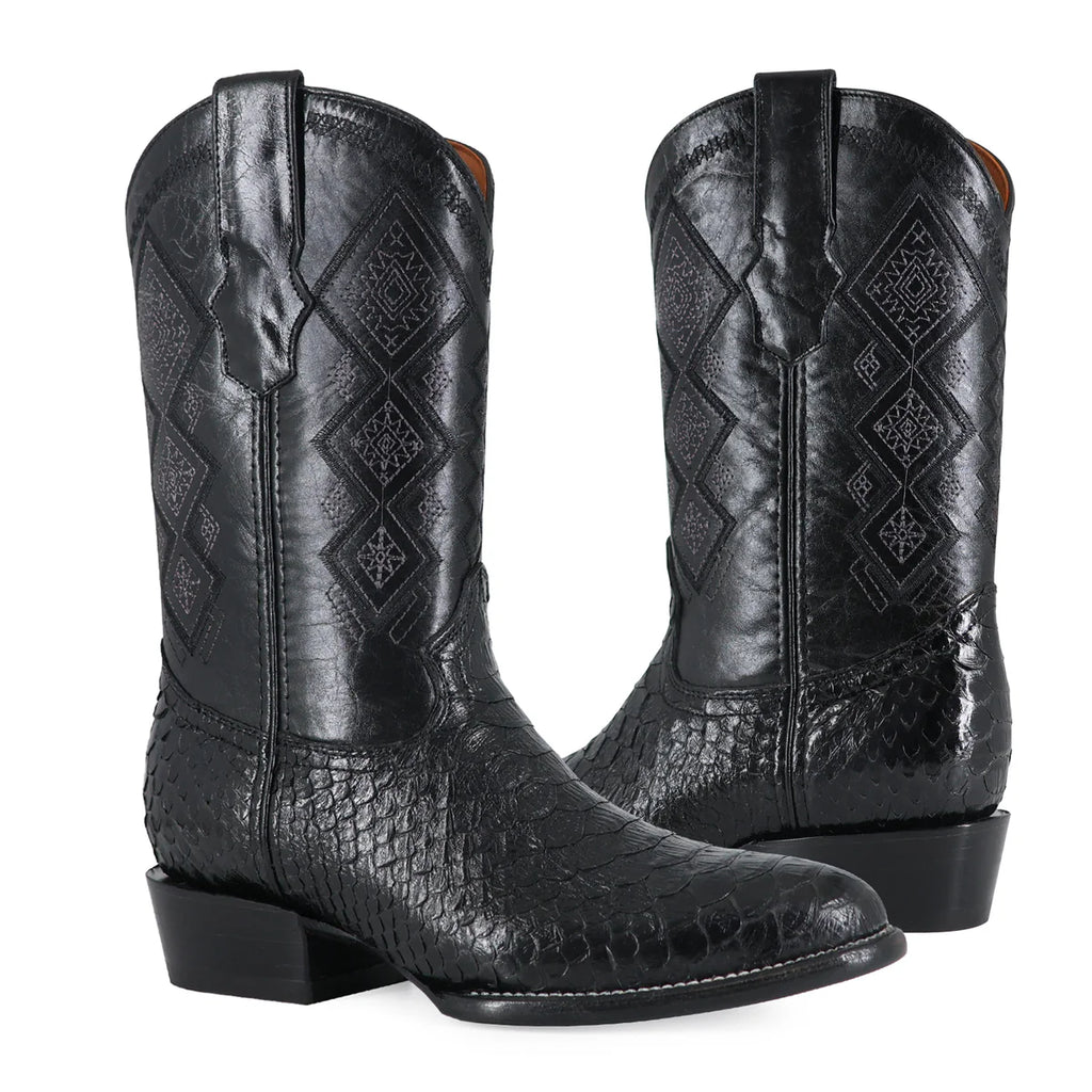 BOTA VAQUERA OVAL PITÓN NEGRO