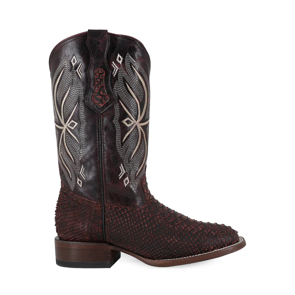 BOTA VAQUERA BULLDOG PITÓN NOBUCK BLACK CHERRY