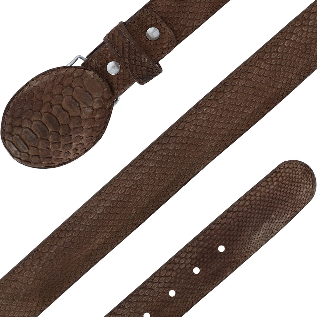 CINTURON VAQUERO PARA HOMBRE EN PIEL DE PITON NOBUCK