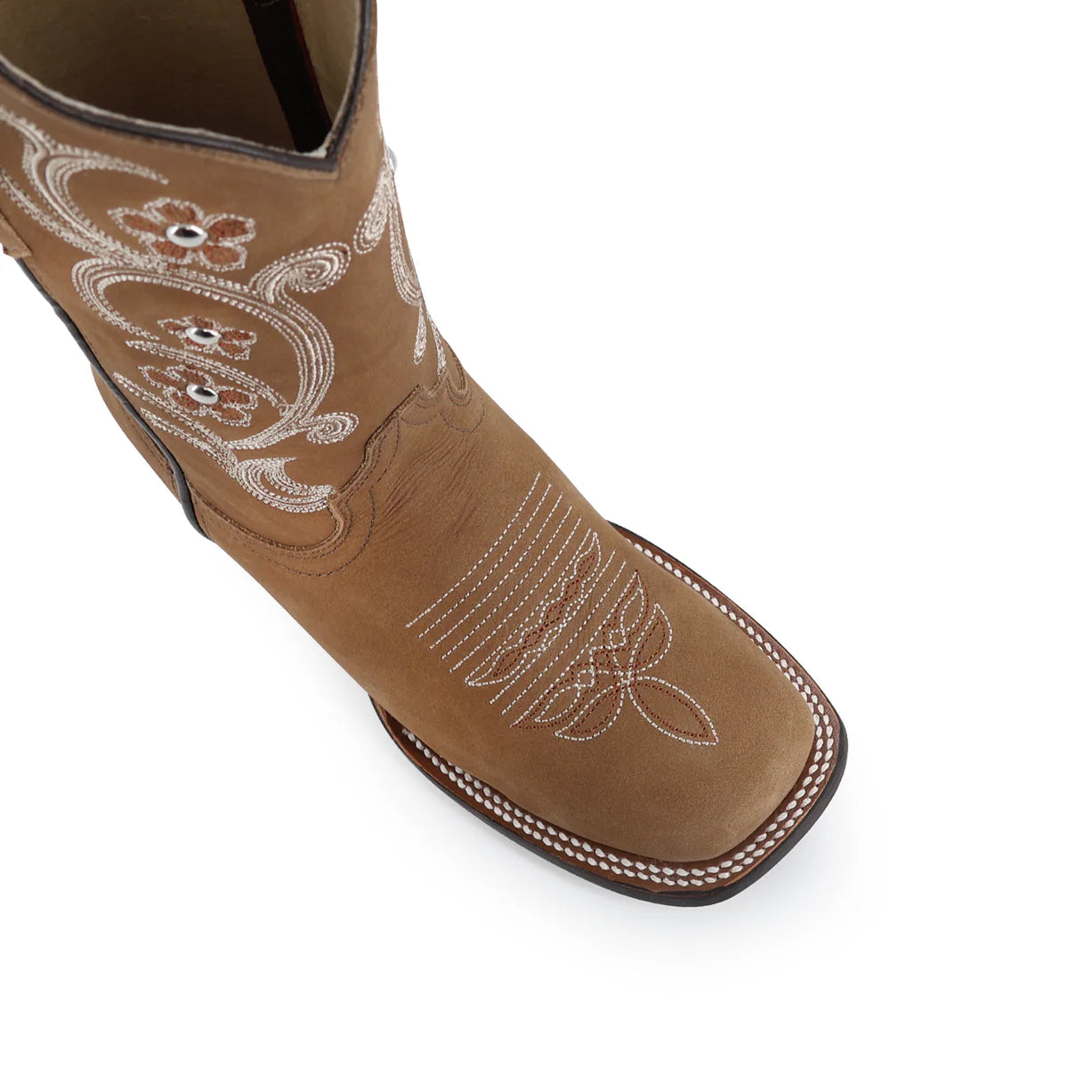 Bota vaquera para dama de piel modelo Dalia Miel