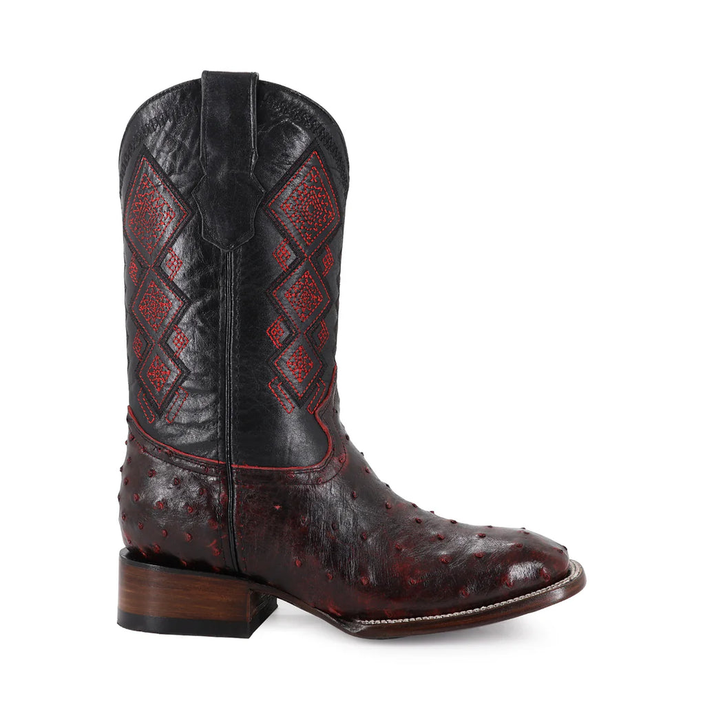 BOTA VAQUERA BULLDOG AVESTRUZ BLACK CHERRY