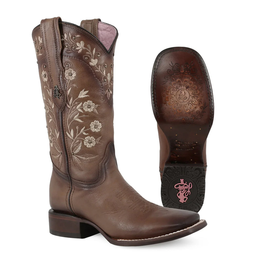 BOTA VAQUERA PARA DAMA DE PIEL MODELO ARMONÍA