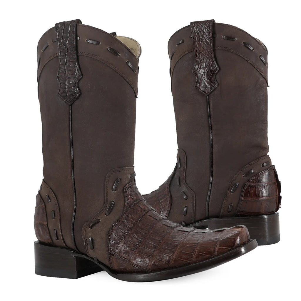 BOTA VAQUERA FRANCO COCODRILO-COLA CAFE