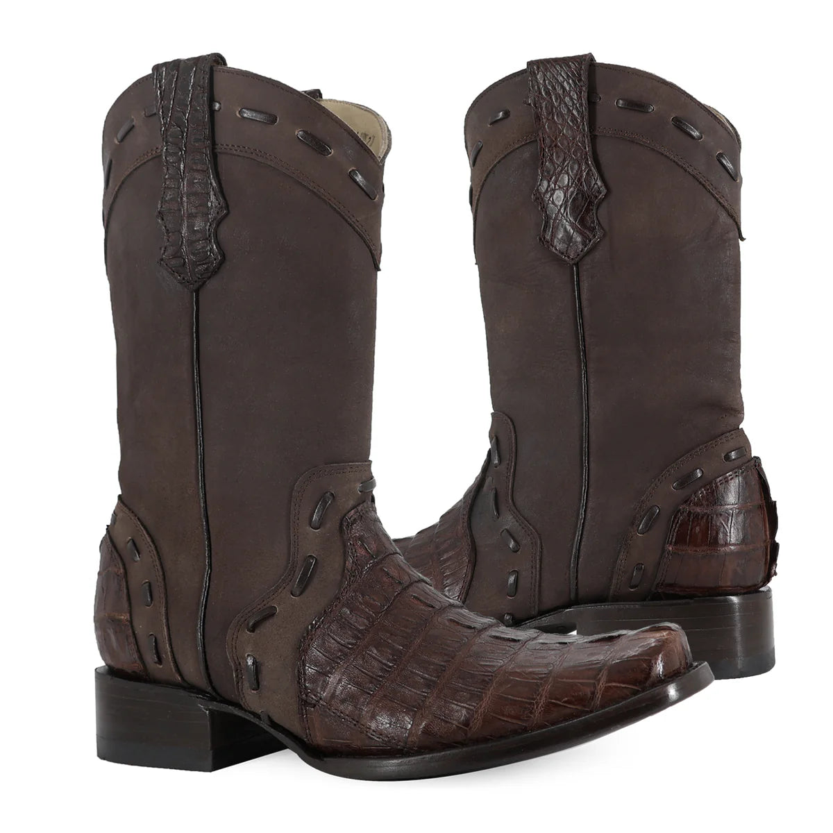 BOTA VAQUERA FRANCO COCODRILO-COLA CAFE