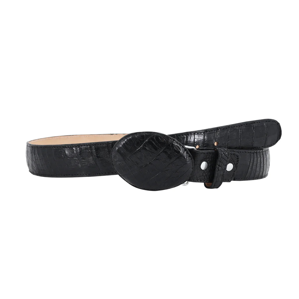 CINTURON HEBILLA VAQ PARA HOMBRE EN PIEL DE COCODRILO