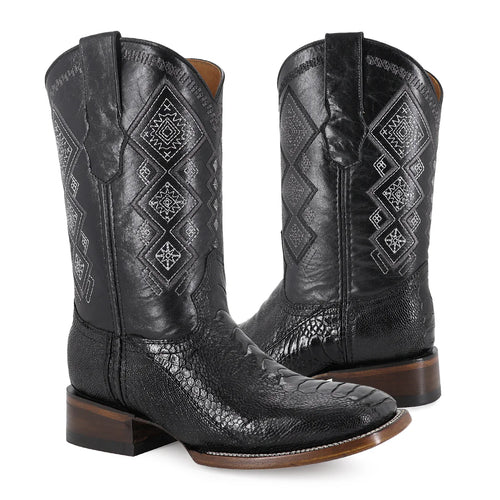 BOTA VAQUERA BULLDOG PATA DE AVESTRUZ NEGRO