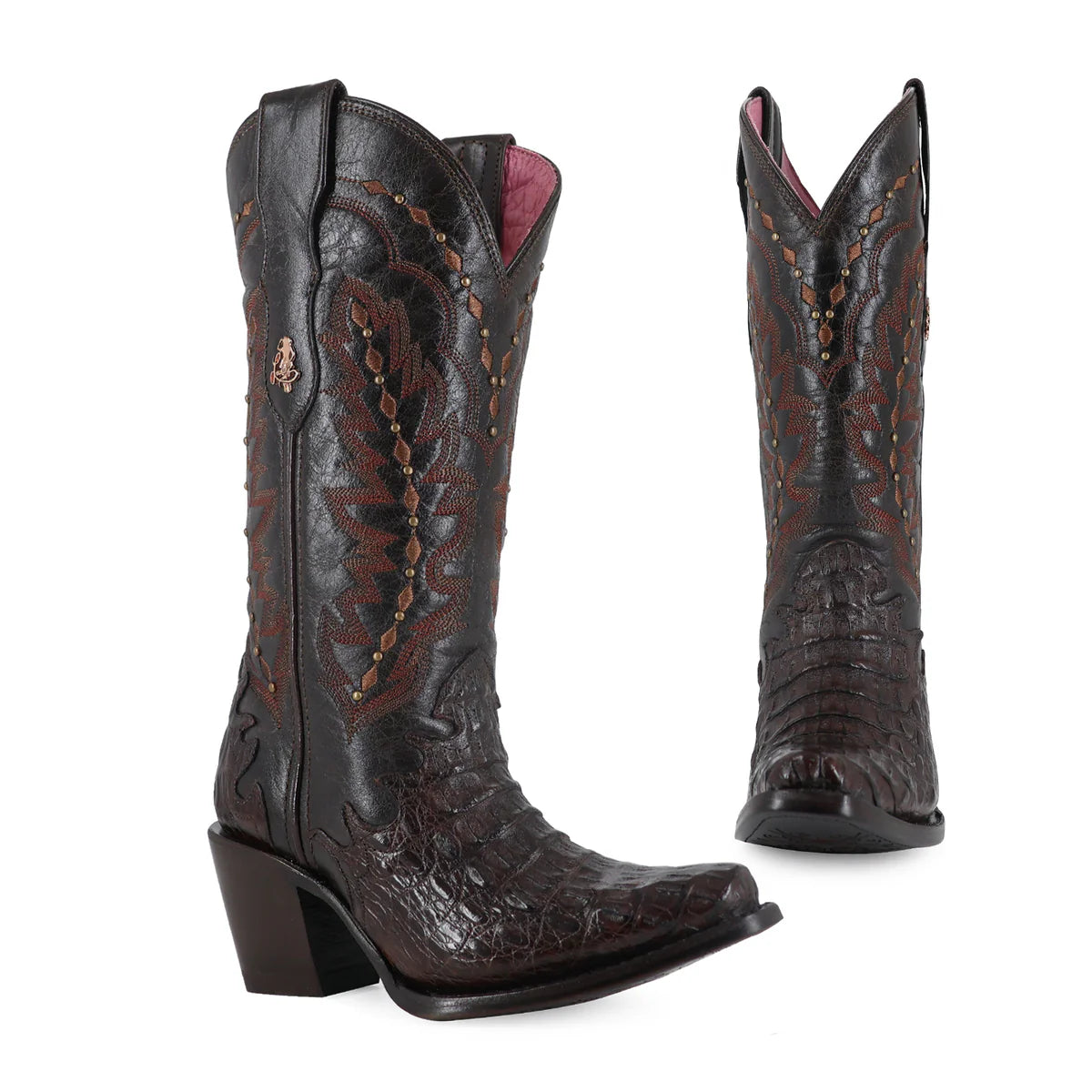 BOTA VAQUERA PARA DAMA DE PIEL DE CAIMAN MODELO BARBIE