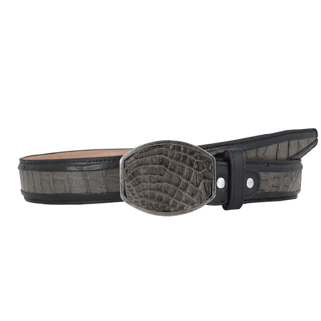 CINTURON HEBILLA CUA PARA HOMBRE EN PIEL DE COCODRILO