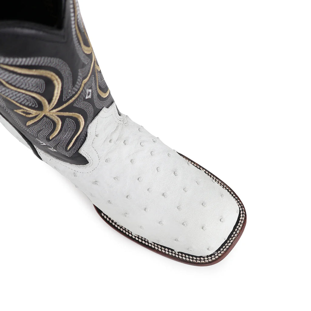 BOTA VAQUERA BULLDOG AVESTRUZ BLANCO