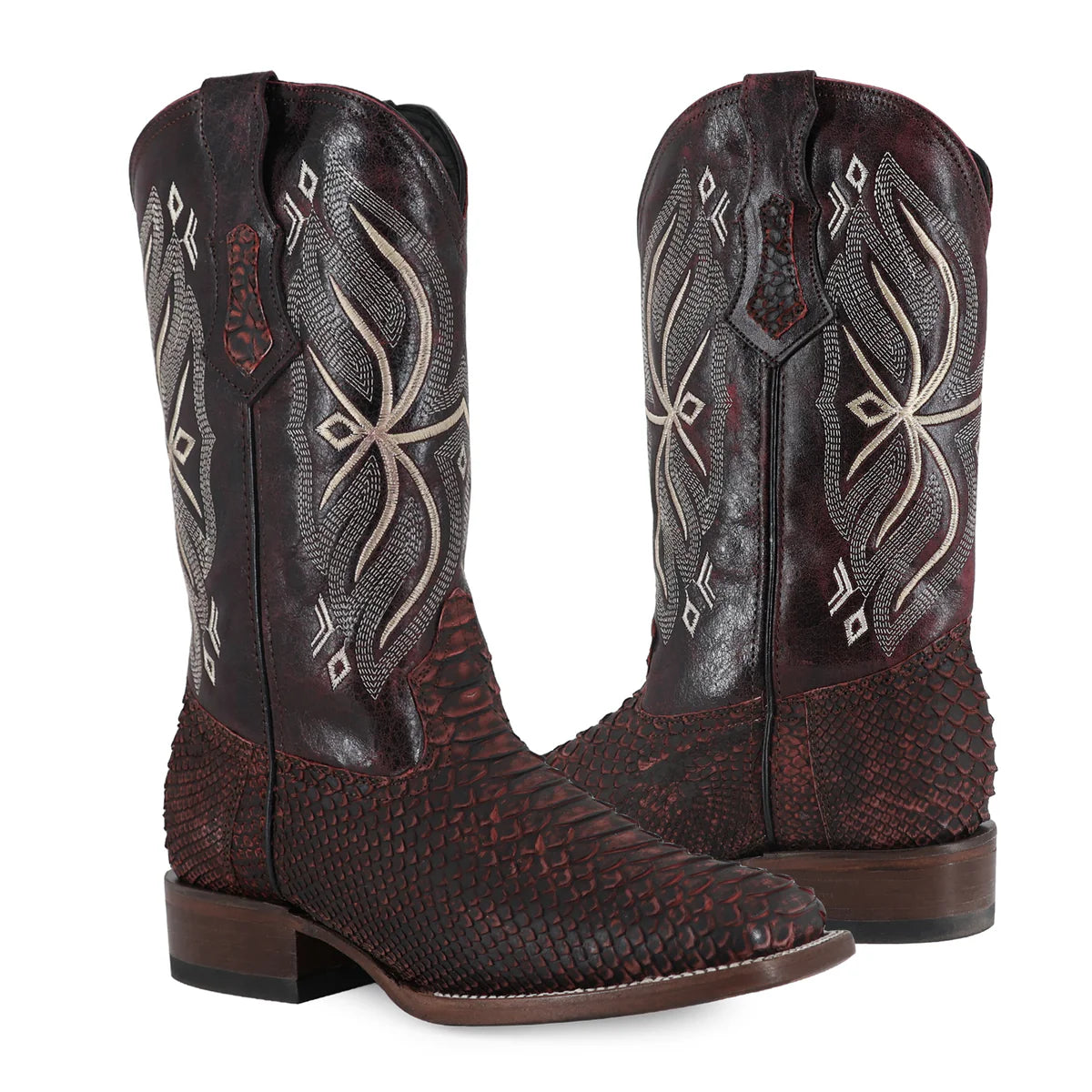 BOTA VAQUERA BULLDOG PITÓN NOBUCK BLACK CHERRY