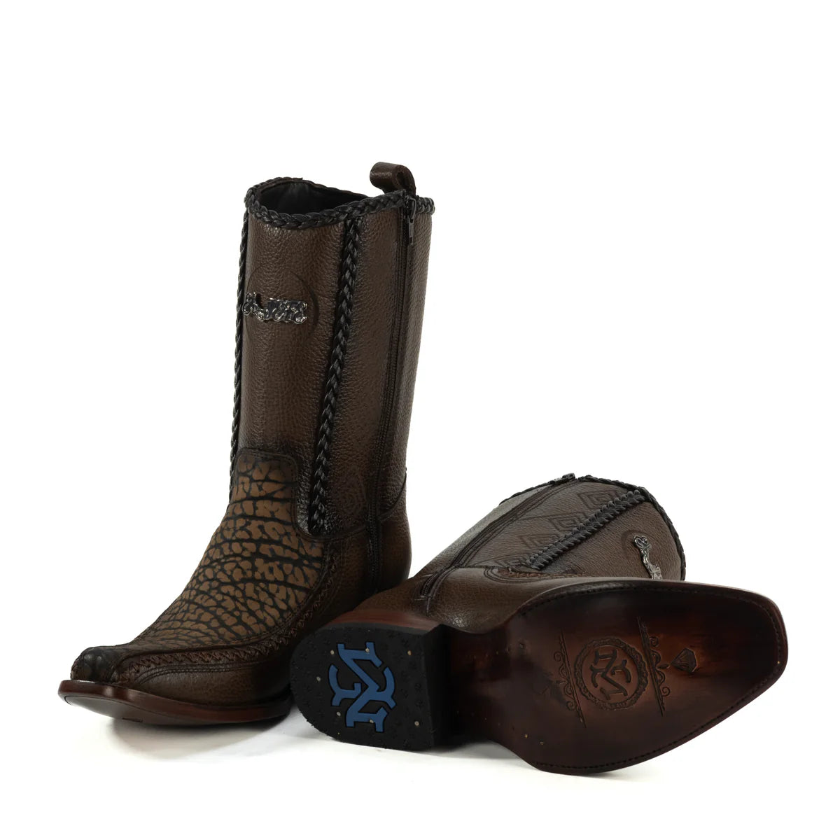 BOTIN JEFE EN PIEL DE CUELLO DE TORO