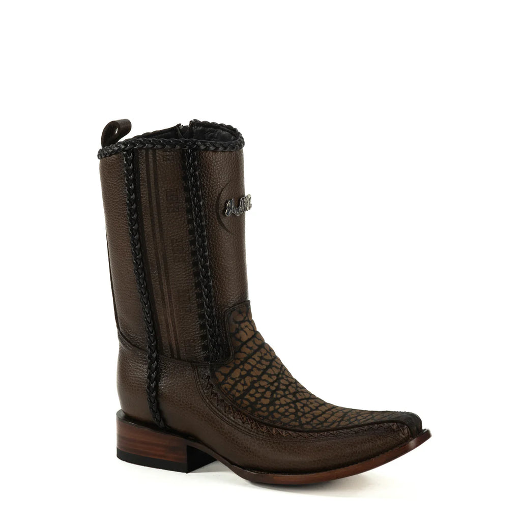 BOTIN JEFE EN PIEL DE CUELLO DE TORO