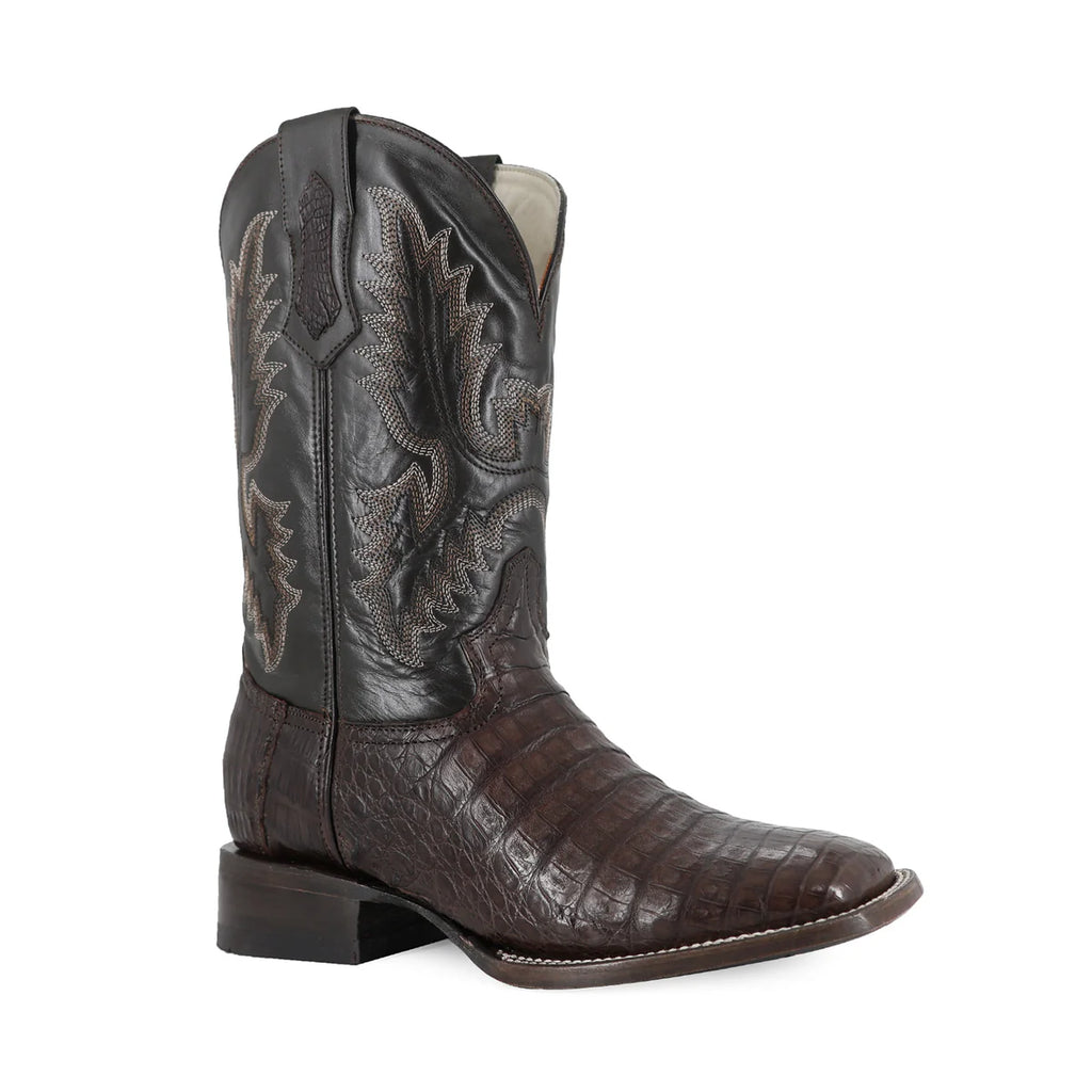 BOTA VAQUERA BULLDOG COCODRILO PANZA CAFE