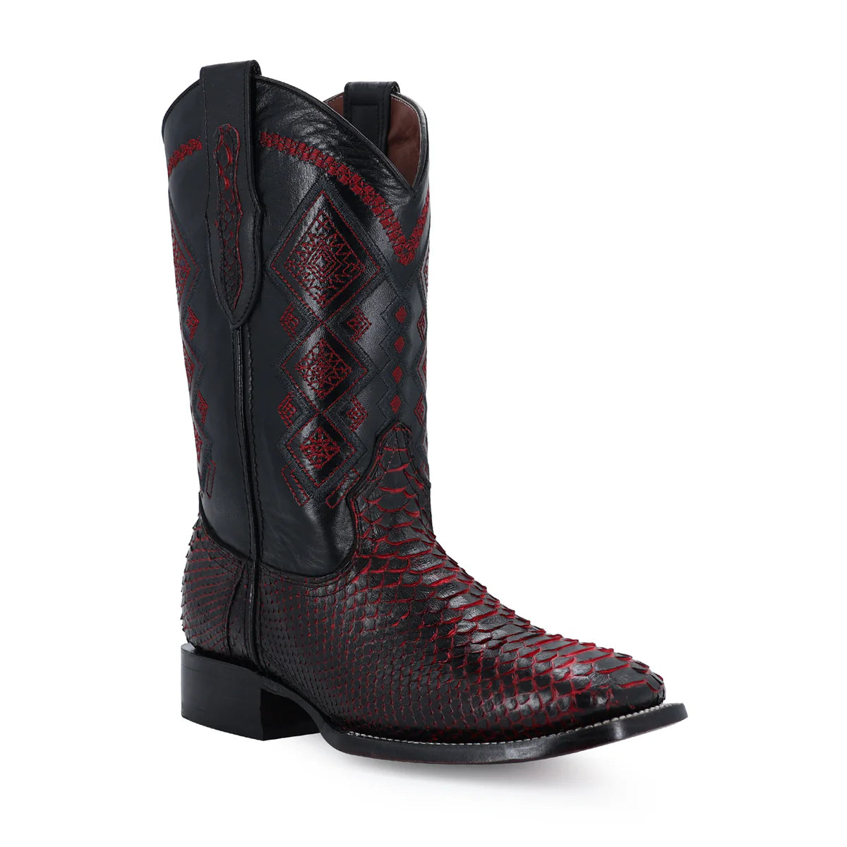 Bota Vaquera Bulldog Piton Negro Cereza