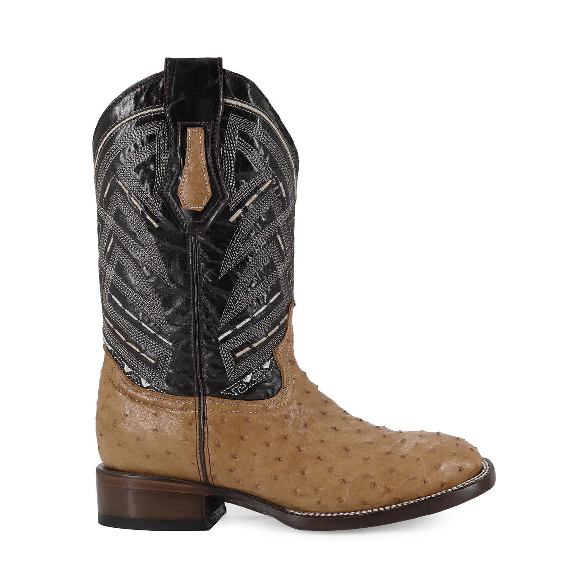 BOTA VAQUERA BULLDOG AVESTRUZ RUSTICO UMBER BRUCIATO